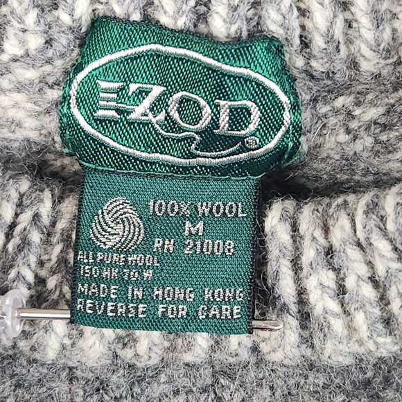 Vtg Wool Sweater Medium Black White Gray Checkered Pullover Boys Youth Unisex - Picture 7 of 11